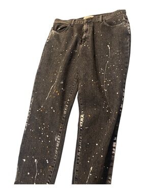 BALDWIN Karlie high rise cropped skinny Jeans with White and Tan Paint Splatter